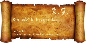 Kocsák Fiametta névjegykártya